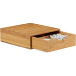 Relaxdays - Organiseur bureau, Compartiments, Bac à courrier A4, 1 Tiroir, Rangement, Bambou, hlp 10 x 29,5 x 30cm, Nature