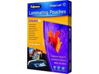 Fellowes Laminating Pouches Enhance 80 Micron - 100-Pack - Glanset - A3 (297 X 420 Mm) Lamineringspunger Med Klebebakside