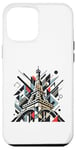 Coque pour iPhone 12 Pro Max Tour Eiffel Cubiste Art Abstrait Moderne Paris Amoureux