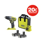 Perceuse-visseuse à percussion Ryobi One+ 18V - 2 batteries 2.0 Ah - 1 chargeur - R18PD2-220S