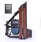 Foldable Water Rowing Machine, Folding Rower, 4 Level Resistance with Monitor, iPad Holder, App, Fold-up Solid Wood Rower, UK Stock Fast Delivery