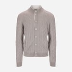 Cable Cashmere Cardigan - Light Beige