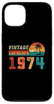 Coque pour iPhone 13 Cadeau d'anniversaire 51 ans pour homme femme Palm rétro vintage 1974