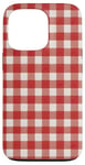 iPhone 13 Pro Red White Checkered Plaid Flannel Gingham Pattern Checker Case