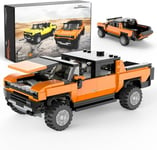 CMJ RC Cars 1:30 Hummer EV Building Set - 431-Piece Licensed Electric Truck Model Kit, Collectible Construction Toy for Kids & Adults (Orange)