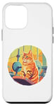 iPhone 12 mini Cute Fit Orange Cat Sitting on Gym Lifting Bench Case