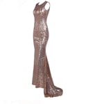 Home Accessories Ladies Dress Sexy Big Backless Sequins Mopping The Floor Red Carpet Party Dress S