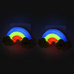 Veilleuse Enfant Prise Électrique, Lot de 2 Arc-en-Ciel Lampe de Nuit Murale pour Chambre de Bébé Fille, LED Lumière Nomade avec Capteur Crépusculaire, Éclairage Secteur, Cadeau Naissance Nouveau-né