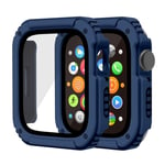 Apple Watch Series 6 44mm etc. kuori näytönsuojalla - Keskisininen