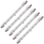 300W 4,7 tum T3 halogenlampa 5 set - J-typ 118mm dubbeländad halogenlampa R7S dubbeländad glödtrådsstrålkastare kvartsrörlampa 120V, 5 set