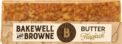 BAKEWELL and BROWNE Butter Flapjack, Ideally Served with Refreshing Milk, Coffee or Tea, Hand Baked in the UK, Vegetarian Friendly, 80 g Box