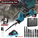 2 Batteries Reciprocating Saw Cordless 21V Hand Saw Electric Wood Metal Cutter