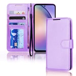 TECHGEAR Galaxy A54 5G Leather Wallet Case, Flip Protective Case Cover with Wallet Card Holder, Stand and Wrist Strap - Violet PU Leather with Magnetic Closure Designed For Samsung A54 5G