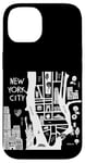 Coque pour iPhone 14 Profitez de New York City The Big Apple Street Food Doodles Map