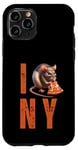 Coque pour iPhone 11 Pro Funny NY City Rat Mangeant Pizza Pepperoni