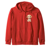 Red Dog Nose Funny Day 2024 Red Dog Nose Cute Puppy for Kids Zip Hoodie