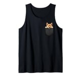 Funny Norwegian Buhund Puppy Dog In Pocket Cute Pet Lover Tank Top