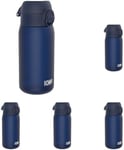 Ion8 Kids Water Bottle, 350 ml/12 oz, Leak Proof, Easy to Open, Secure Lock, Dishwasher Safe, BPA Free, Carry Handle, Hygienic Flip Cover, Easy Clean, Odour Free, Carbon Neutral, Navy Blue (Pack of 5)