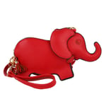 Kvinnor Rolig Elephant Axelväskor Cartoon Mini Crossbody Bag Wine Red