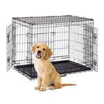 Relaxdays Relaxdays Cage Pour Chien Pliante Boîte Transport Voiture Box Pour Chiot 2 Portes Bac Fond Box Grillage Métal Xl Noir Pour Chien Taille Xl