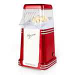 Nostalgia Machine à Popcorn Électrique à Air Chaud, 1,8 L, Popcorn Sain sans Huile avec Cuillère Doseuse, Rouge Rétro