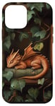 iPhone 12 mini Small Dragon Sleeping On A Bookcase With Vines Case