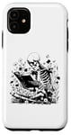 iPhone 11 Skeleton Reading Book Floral Wisdom Funny Book Lover Case