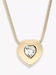 Eclectica Pre-Loved 22ct Gold Plated Swarovski Crystal Heart Pendant Necklace, Dated Circa 1980s, Gold