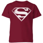 Superman Spot Logo Kids' T-Shirt - Burgundy - 7-8 Years - Burgundy