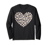 Daisy Heart Flower Design for Valentines Day, Mothers Day, Long Sleeve T-Shirt