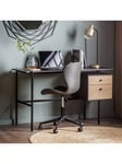 Gallery Direct Aspen 2 Drawer Desk, Black/Natural