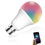 VARICART WiFi Smart Bulbs, 10W B22 Bayonet Alexa Light Bulbs 1000LM, Dimmable RGB Colour Changing LED Bulb, Cool White 6000K, Compatible with Alexa and Google Home, No Hub Required APP Remote Control