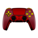 Custom PS5 DualSense Controller - Red & Gold Design - New - 12 Month Warranty