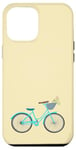 Coque pour iPhone 12 Pro Max Vélo rétro bleu pour fille avec panier de fleurs