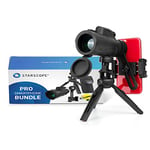 STARSCOPE Telescope monoculaire | Pack Pro monoculaire G3 10x42 pour Smartphone | Monoculaire Observation d'oiseaux pour iPhone, Android : trépied pour télescope d'observation, Support téléphone etc.