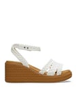 Crocs Brooklyn Wooven Ankle Strap Wedge Sandal - Chalk, Beige, Size 7, Women