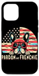 Coque pour iPhone 12/12 Pro Bouledogue français Pardon My Frenchie America Retro Sunset Dog