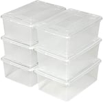 TecTake Boîte Transparente à Chaussure avec Couvercle Rangement empilable Stockage | 33x23x12cm | - diverses quantités - (1x6 | no. 401685)