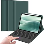 Clavier Pour Ipad Pro 11 Pouces 2024 M4 (A2836 / A2837 / A3006) - [Rangement De Stylet] Clavier Avec Pavé Tactile, Clavier Bluetooth Sans Fil, Housse Multipositions, Vert Forêt