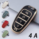 (4A painikkeet musta) 4/5/7 painikkeet TPU auton avaimen suojus Hyundai Santa Fe Tucson 2022 NEXO NX4 Atos Solaris Prime 2021 Auto Shell Fob Case Avaimenperä