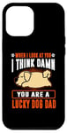 Coque pour iPhone 12 Pro Max Golden Retriever You Are A Lucky Dog Dad Funny Puppy Dogs