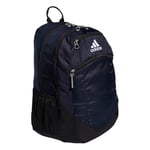 adidas unisex-adult Striker 2 Team Backpack, Navy Blue/Black/White/2.0 (28l), One Size, Striker Team Sports Backpack Durable Athletic Gym Laptop Bag for Boys/Girls