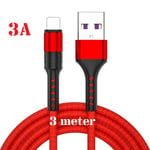 3m - Lightning 3A - "RÖD" /kabel/laddsladd/ snabbladdning