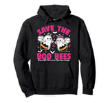 Save The Boo bees Breast Cancer Awareness Halloween Women Pullover Hoodie