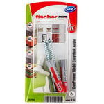 fischer - Crochet EasyHook droit avec cheville DuoPower 10x50 / Blister de 2