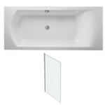 Pack baignoire droite 180 X 80 JACOB DELAFON Ove + pare bain chromé