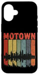 Coque pour iPhone 16 Motown Vintage Inspired Detroit City Skyline 50s 60s 70s