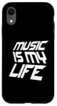 Coque pour iPhone XR Music Is My Life Sounds Listening Melody Beats Vibes Lover