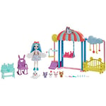 Enchantimals Coffret Garderie des avec poupée Starley Cigogne, Figurine Bouncer, 4 Figurines Amis Bébés Animaux et Plus, Jouet Enfant, Dès 3 Ans, HLH23