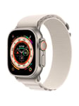 Apple Watch Ultra GPS + Cellular 49mm Titanium Case with Starlight Alpine Loop - Small